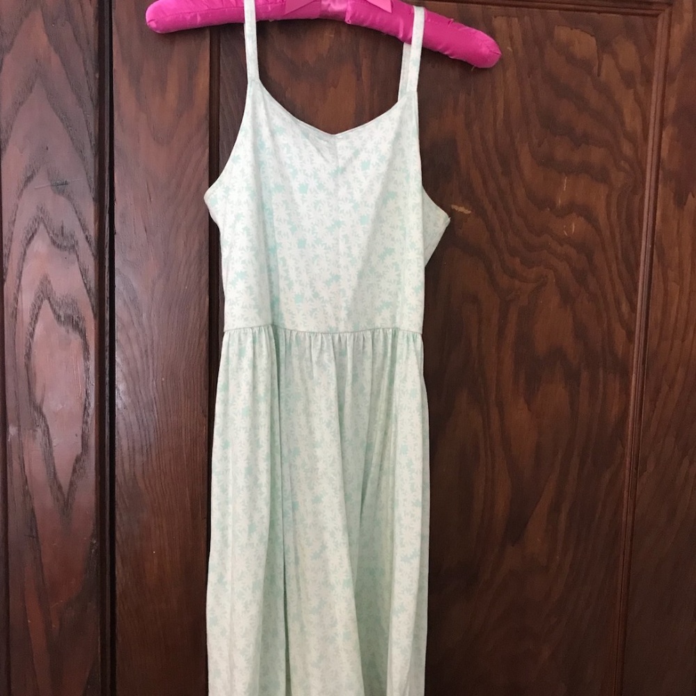 Summer Dress, Kids Gap, youth XXL, light turquoise and white, floral